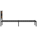 Metal Bed Frame without Mattress Smoked Oak 90x190 cm Single - Bargainia.com - 