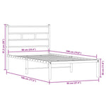 Metal Bed Frame without Mattress Smoked Oak 90x190 cm Single - Bargainia.com - 