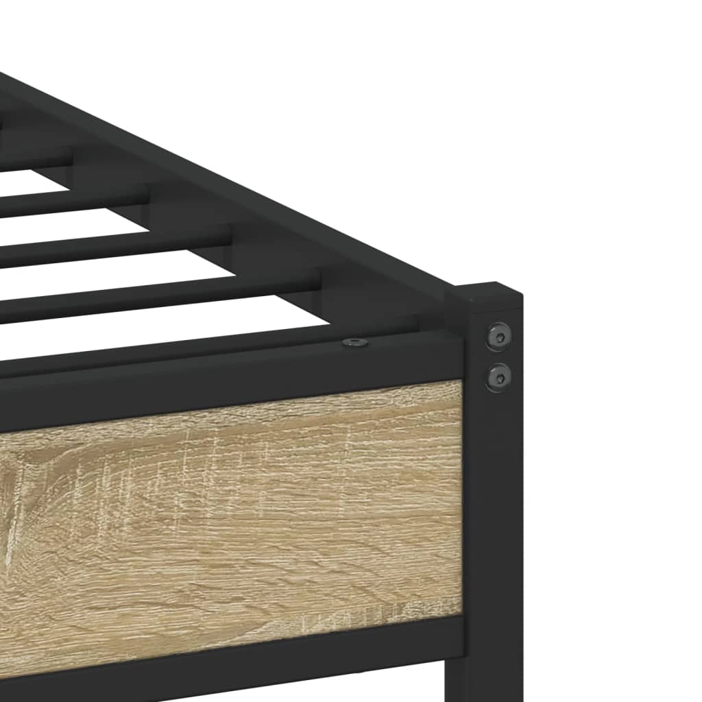 Metal Bed Frame without Mattress Sonoma Oak 183x213 cm - Bargainia.com - 8721102929304 - 3301392