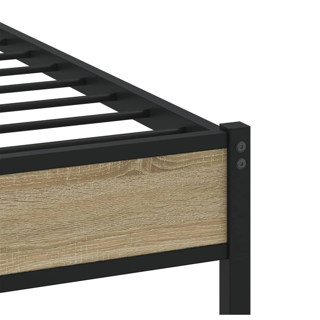 Metal Bed Frame without Mattress Sonoma Oak 183x213 cm - Bargainia.com - 8721158367792 - 3308496
