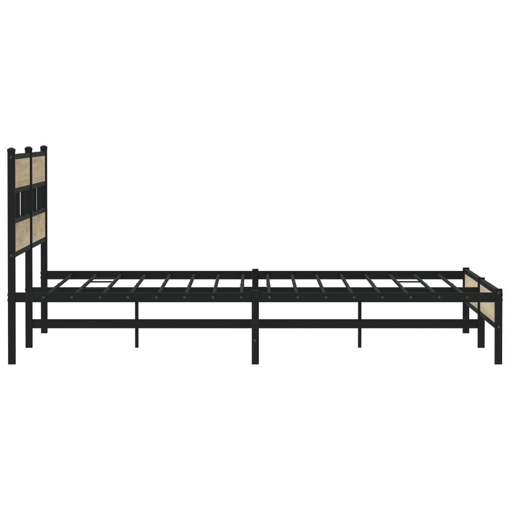 Metal Bed Frame without Mattress Sonoma Oak 183x213 cm - Bargainia.com - 8721158367792 - 3308496