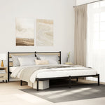 Metal Bed Frame without Mattress Sonoma Oak 183x213 cm - Bargainia.com - 