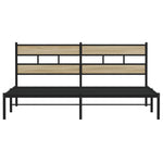 Metal Bed Frame without Mattress Sonoma Oak 183x213 cm - Bargainia.com - 