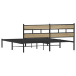Metal Bed Frame without Mattress Sonoma Oak 183x213 cm - Bargainia.com - 