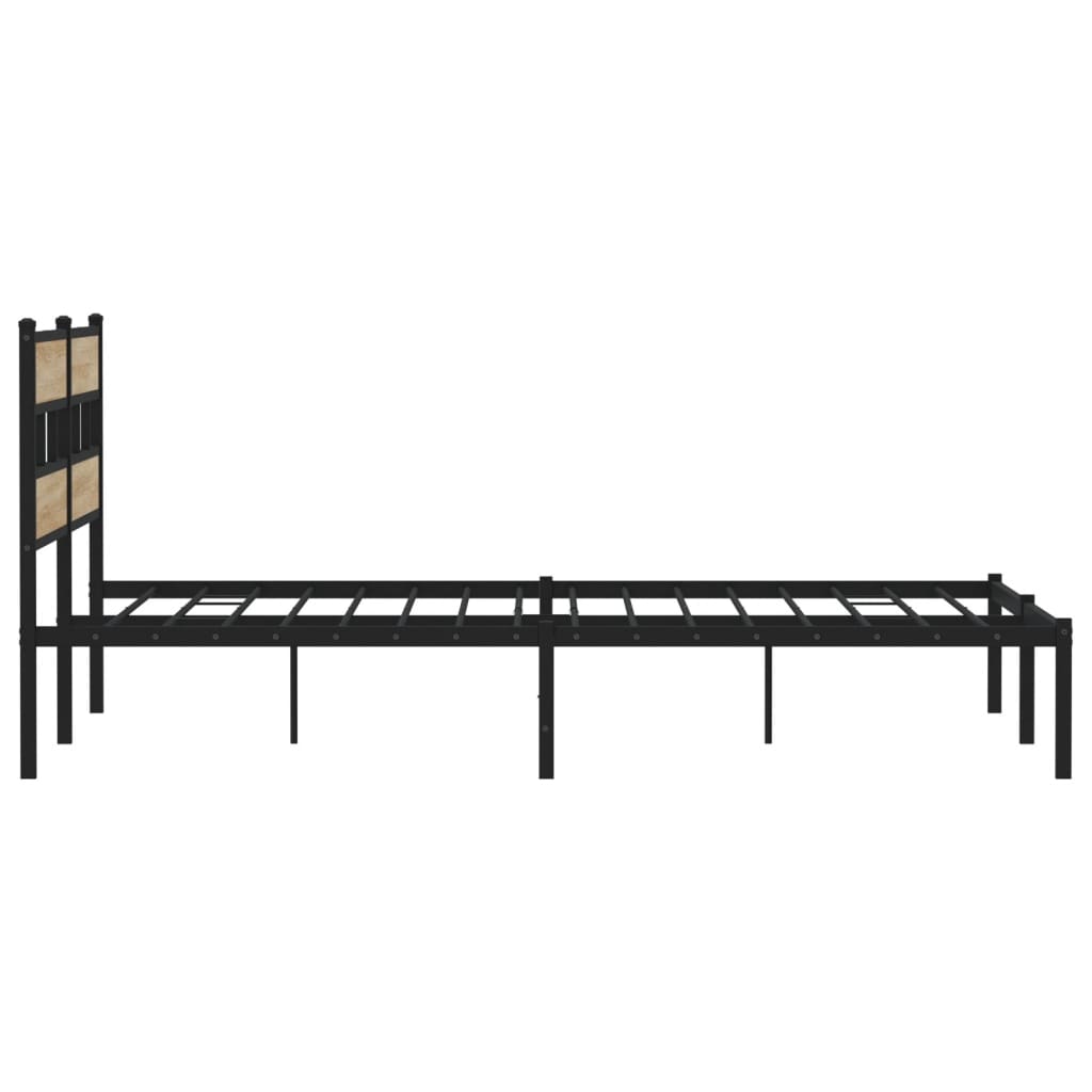 Metal Bed Frame without Mattress Sonoma Oak 183x213 cm - Bargainia.com - 