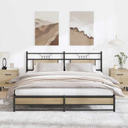 Metal Bed Frame without Mattress Sonoma Oak 183x213 cm - Bargainia.com - 8721158667755 - 3325121
