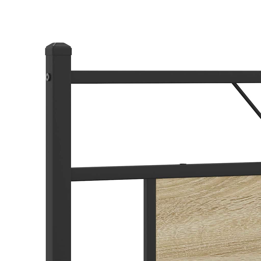 Metal Bed Frame without Mattress Sonoma Oak 183x213 cm - Bargainia.com - 8721158667755 - 3325121
