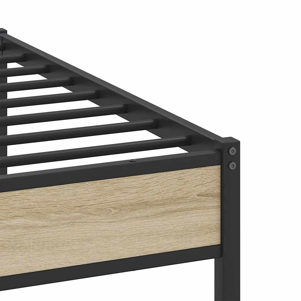 Metal Bed Frame without Mattress Sonoma Oak 183x213 cm - Bargainia.com - 8721158667755 - 3325121