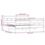 Metal Bed Frame without Mattress Sonoma Oak 193x203 cm - Bargainia.com - 