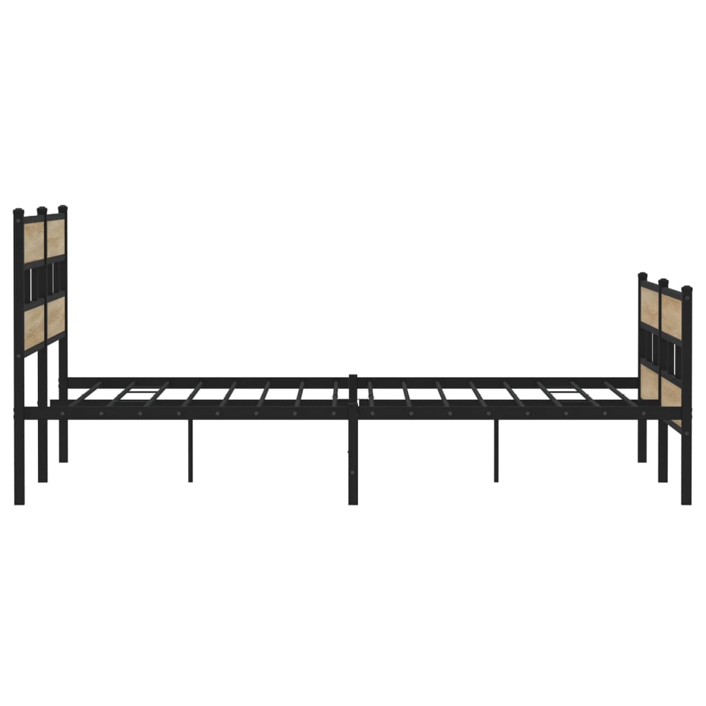 Metal Bed Frame without Mattress Sonoma Oak 193x203 cm - Bargainia.com - 