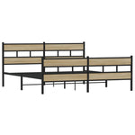 Metal Bed Frame without Mattress Sonoma Oak 193x203 cm - Bargainia.com - 