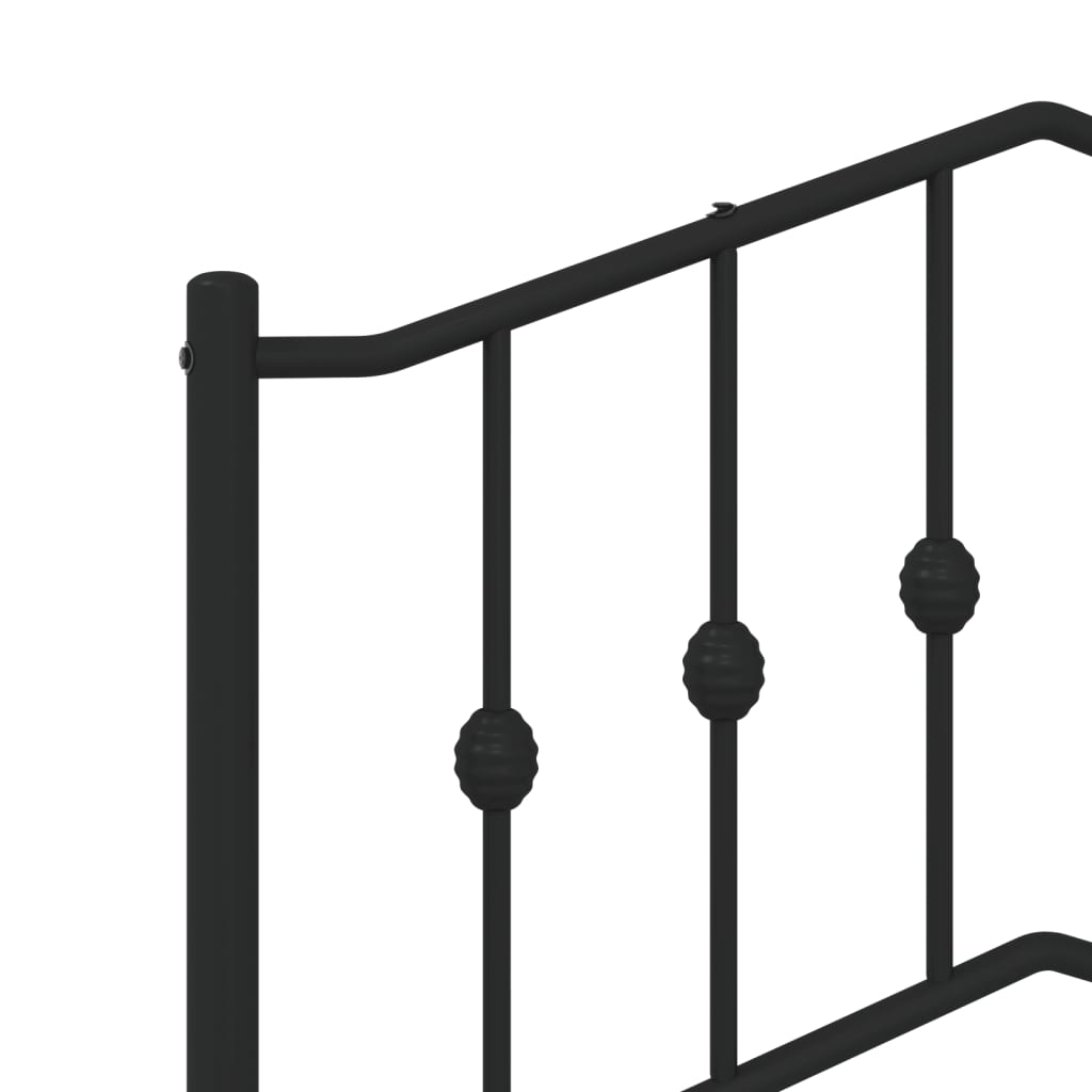 Metal Bed Frame without Mattress with Footboard Black 193x203cm - Bargainia.com - 8721012211223 - 373813
