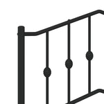 Metal Bed Frame without Mattress with Footboard Black 193x203cm - Bargainia.com - 
