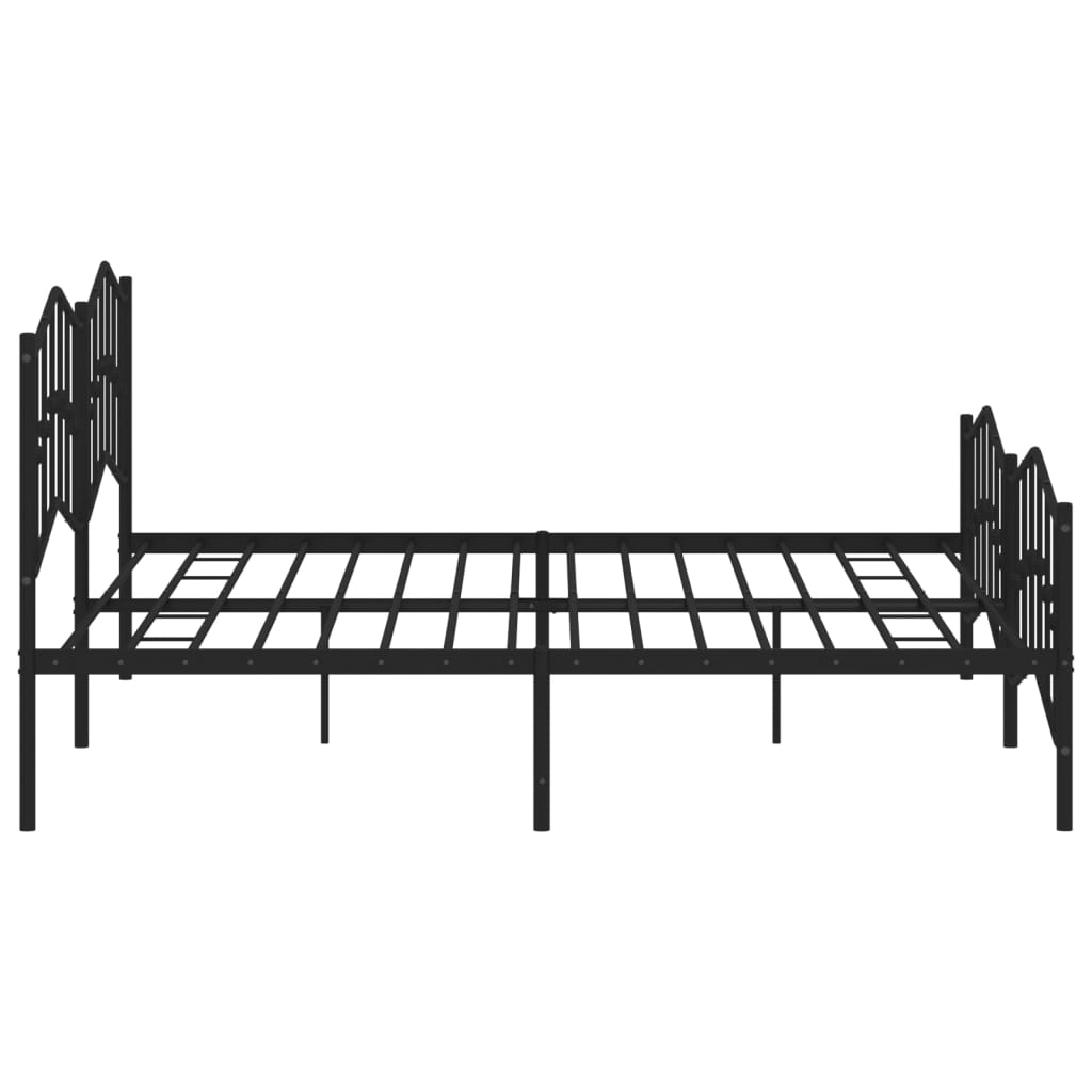 Metal Bed Frame without Mattress with Footboard Black 193x203cm - Bargainia.com - 8721012211223 - 373813