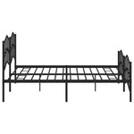 Metal Bed Frame without Mattress with Footboard Black 193x203cm - Bargainia.com - 