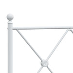 Metal Bed Frame without Mattress with Footboard White 120x190cm - Bargainia.com - 