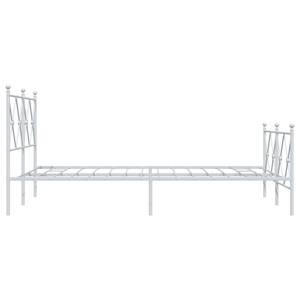 Metal Bed Frame without Mattress with Footboard White 120x190cm - Bargainia.com - 8721012374508 - 376566