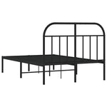 Metal Bed Frame without Mattress with Headboard Black 120x200cm - Bargainia.com - 