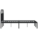 Metal Bed Frame without Mattress with Headboard Black 120x200cm - Bargainia.com - 