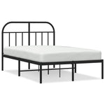 Metal Bed Frame without Mattress with Headboard Black 120x200cm - Bargainia.com - 