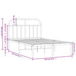 Metal Bed Frame without Mattress with Headboard Black 120x200cm - Bargainia.com - 