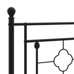 Metal Bed Frame without Mattress with Headboard Black 120x200cm - Bargainia.com - 