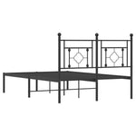 Metal Bed Frame without Mattress with Headboard Black 120x200cm - Bargainia.com - 