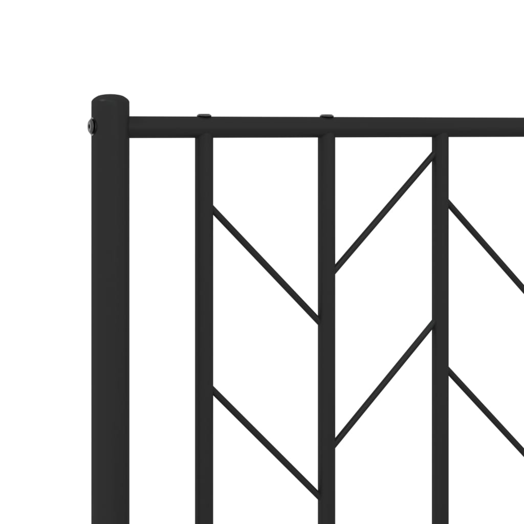 Metal Bed Frame without Mattress with Headboard Black 183x213cm - Bargainia.com - 