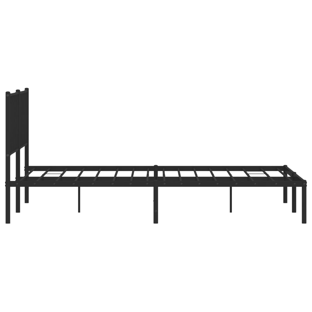 Metal Bed Frame without Mattress with Headboard Black 183x213cm - Bargainia.com - 