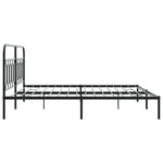Metal Bed Frame without Mattress with Headboard Black 200x200cm - Bargainia.com - 