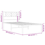 Metal Bed Frame without Mattress with Headboard White 100x200cm - Bargainia.com - 