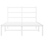 Metal Bed Frame without Mattress with Headboard White 120x200cm - Bargainia.com - 