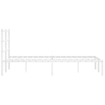 Metal Bed Frame without Mattress with Headboard White 120x200cm - Bargainia.com - 