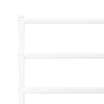 Metal Bed Frame without Mattress with Headboard White 120x200cm - Bargainia.com - 