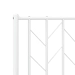 Metal Bed Frame without Mattress with Headboard White 150x200cm - Bargainia.com - 