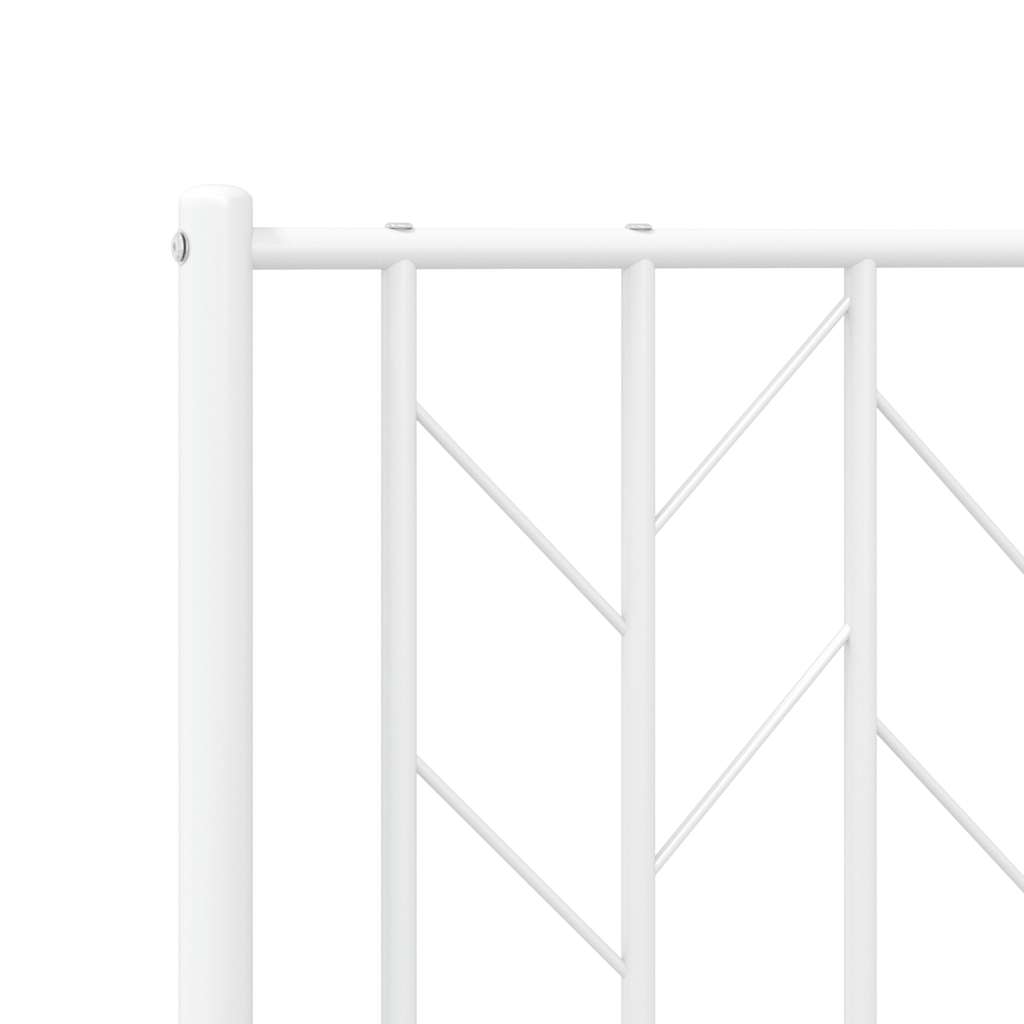 Metal Bed Frame without Mattress with Headboard White 150x200cm - Bargainia.com - 8721012250215 - 374488