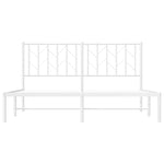 Metal Bed Frame without Mattress with Headboard White 150x200cm - Bargainia.com - 