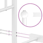 Metal Bed Frame without Mattress with Headboard White 150x200cm - Bargainia.com - 