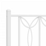 Metal Bed Frame without Mattress with Headboard White 150x200cm - Bargainia.com - 