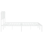 Metal Bed Frame without Mattress with Headboard White 160x200cm - Bargainia.com - 