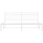 Metal Bed Frame without Mattress with Headboard White 183x213cm - Bargainia.com - 