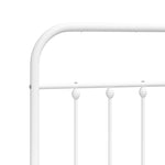 Metal Bed Frame without Mattress with Headboard White 200x200cm - Bargainia.com - 