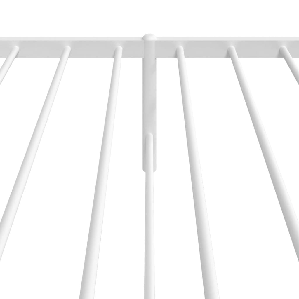 Metal Bed Frame without Mattress with Headboard White 80x200cm - Bargainia.com - 