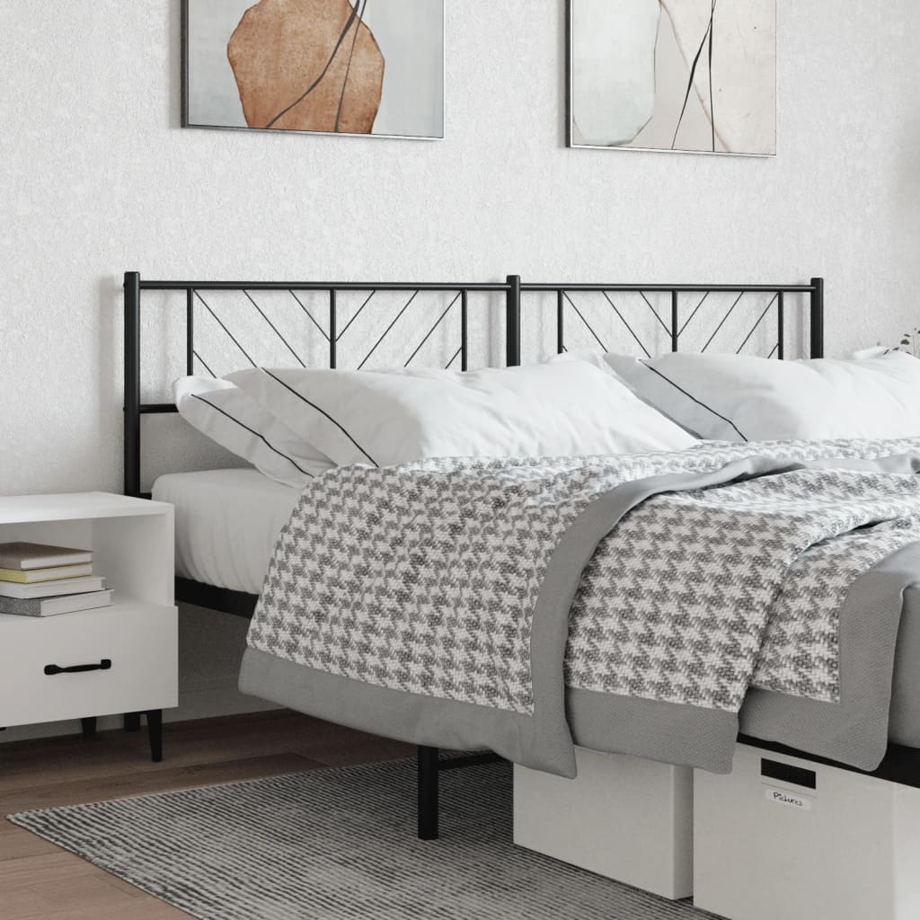 Metal Headboard Black 200 cm - Bargainia.com - 