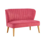 Mia 2 Seat Pink Velvet Kids Sofa - Bargainia.com - 