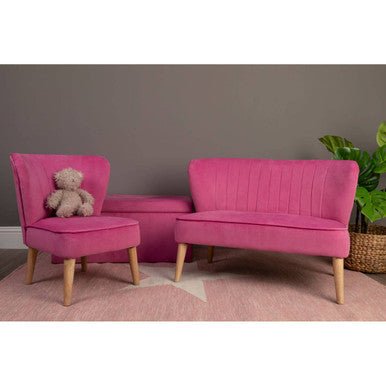 Mia 2 Seat Pink Velvet Kids Sofa - Bargainia.com - 