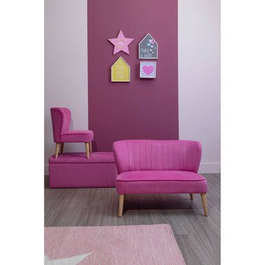 Mia 2 Seat Pink Velvet Kids Sofa - Bargainia.com - 