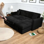 Milo Black Corner Sofa Bed with Storage - Velvet Sofa Bed & Pull Out Bed - Bargainia.com - 5056150286196