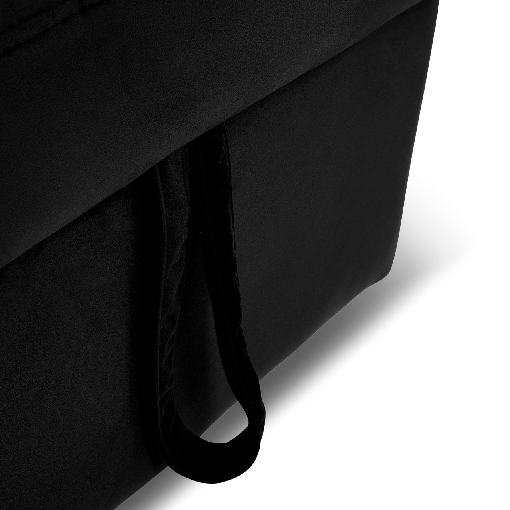 Milo Black Corner Sofa Bed with Storage - Velvet Sofa Bed & Pull Out Bed - Bargainia.com - 