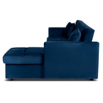 Milo Blue Corner Chaise Sofa Bed with Storage - Velvet Sofa Bed & Pull Out Bed - Bargainia.com - 